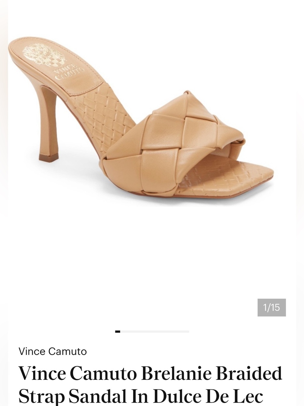 Vince Camuto Brelanie Braided Sandal Heel Tan Nude
